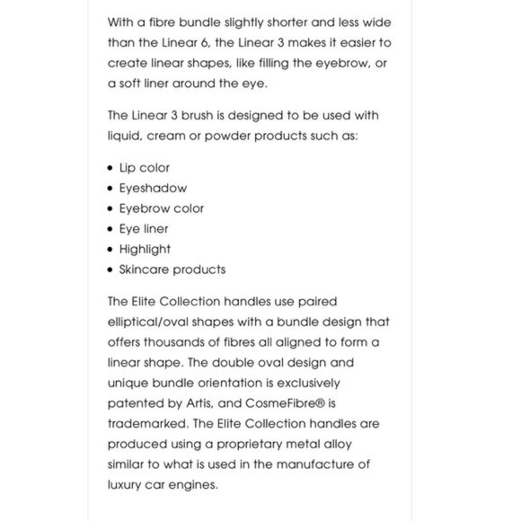 NIB Artis Elite LINEAR 3 Brush in smoke finish - Picture 2 of 7